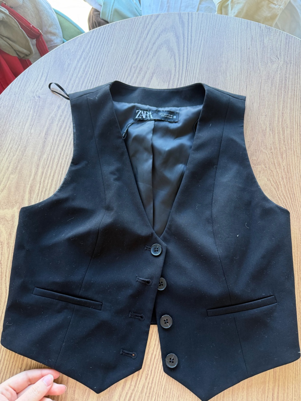 Zara Black Double-Button Tailored Vest